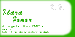 klara homor business card